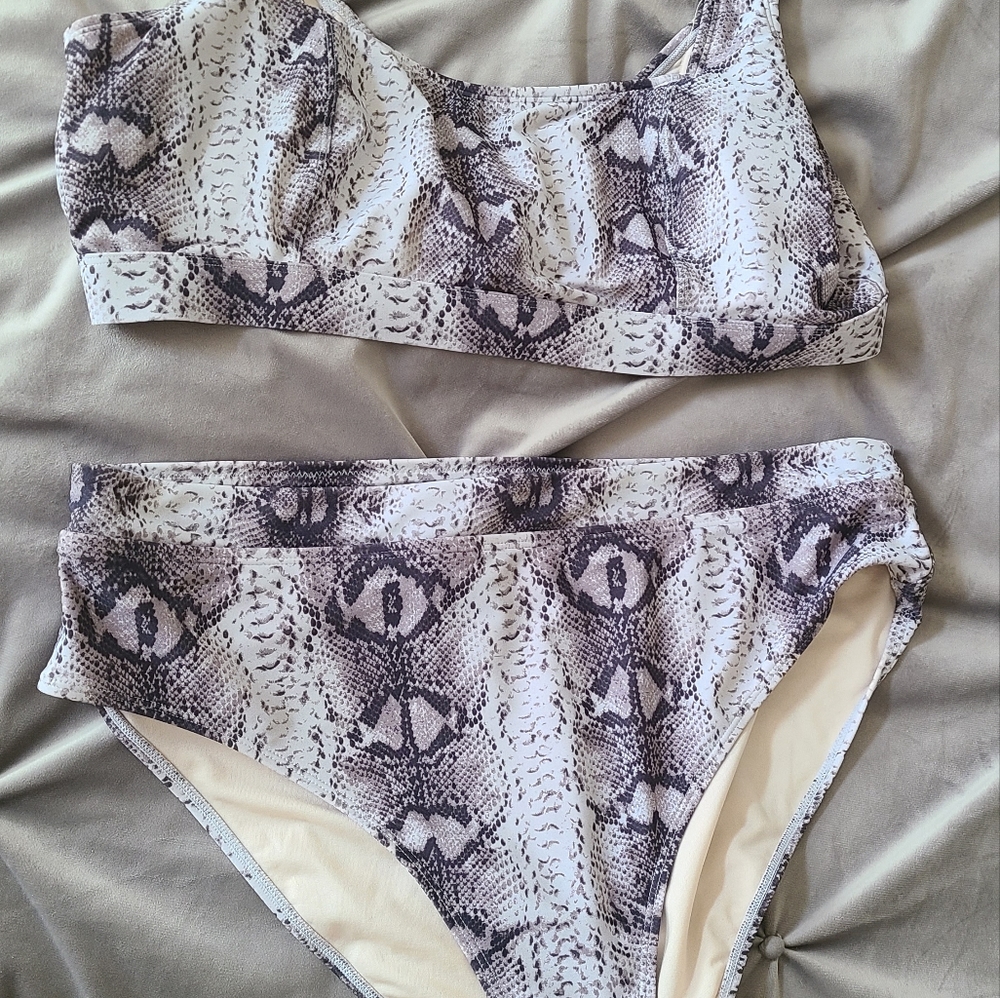 Roxy Earle X Joe Fresh Snake Print Two Peice Swimwear